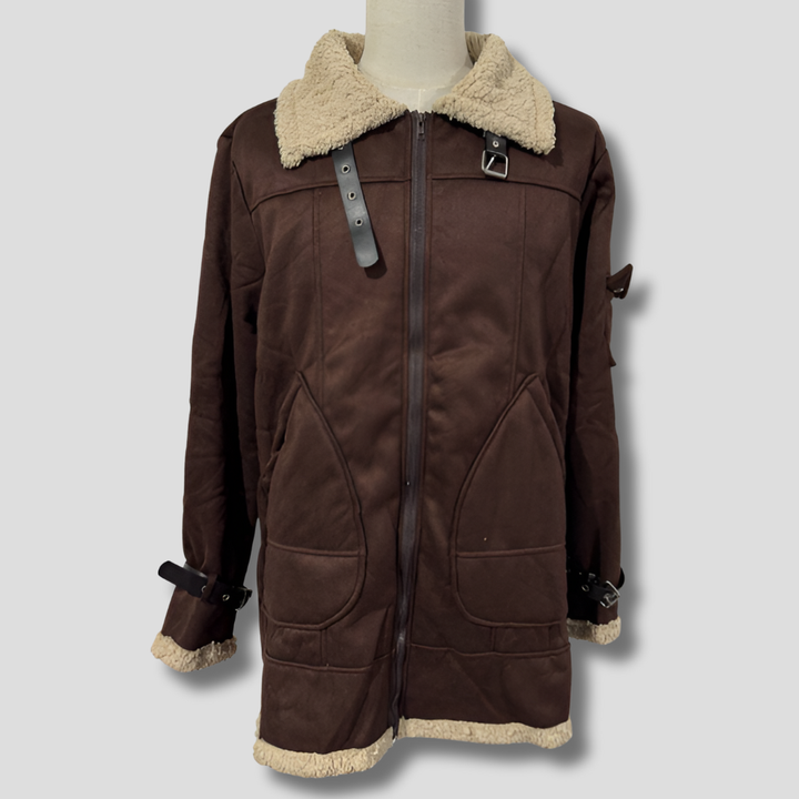 Stoer zwart heren bikerjack van imitatieleer, slim fit, perfect voor een modieuze urban look.