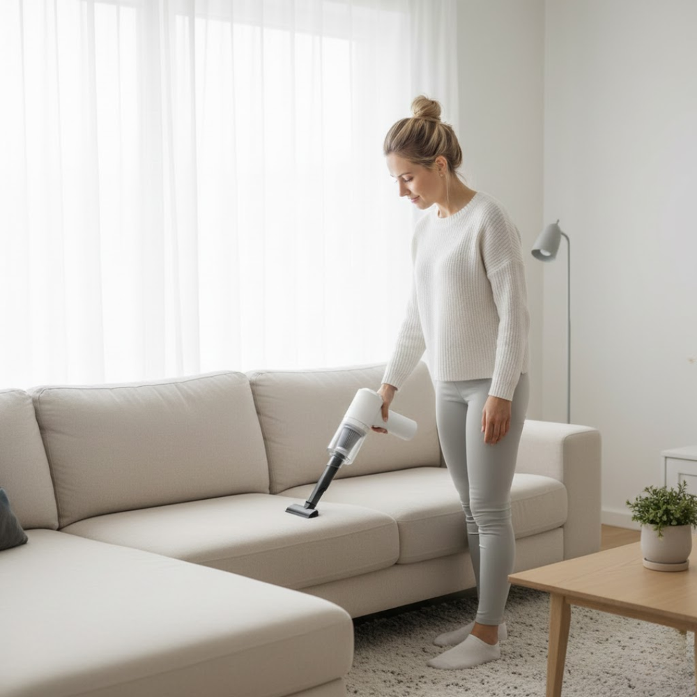 CleanMate draadloze auto stofzuiger, efficiënte reiniging van auto-interieur met compact design.