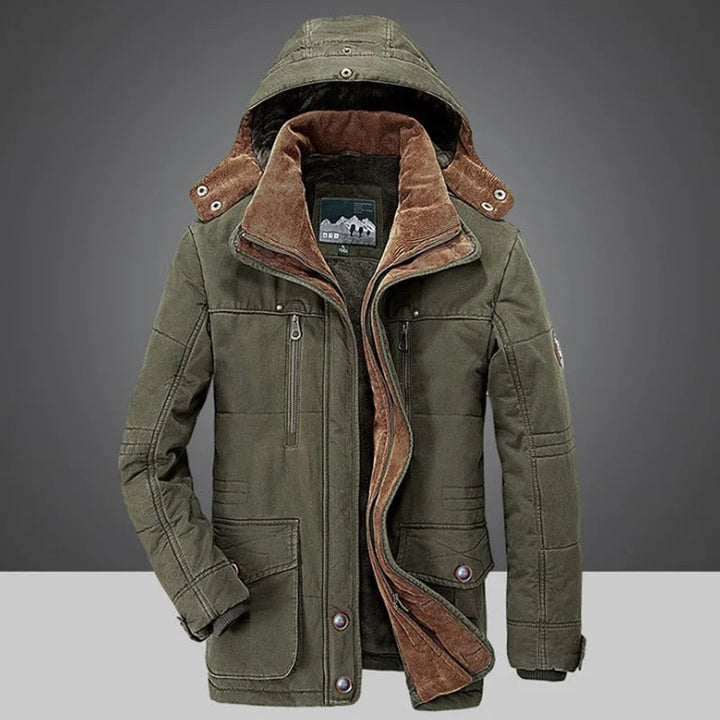 Comfortabele heren winterparka met capuchon, ideaal voor casual winterkleding.