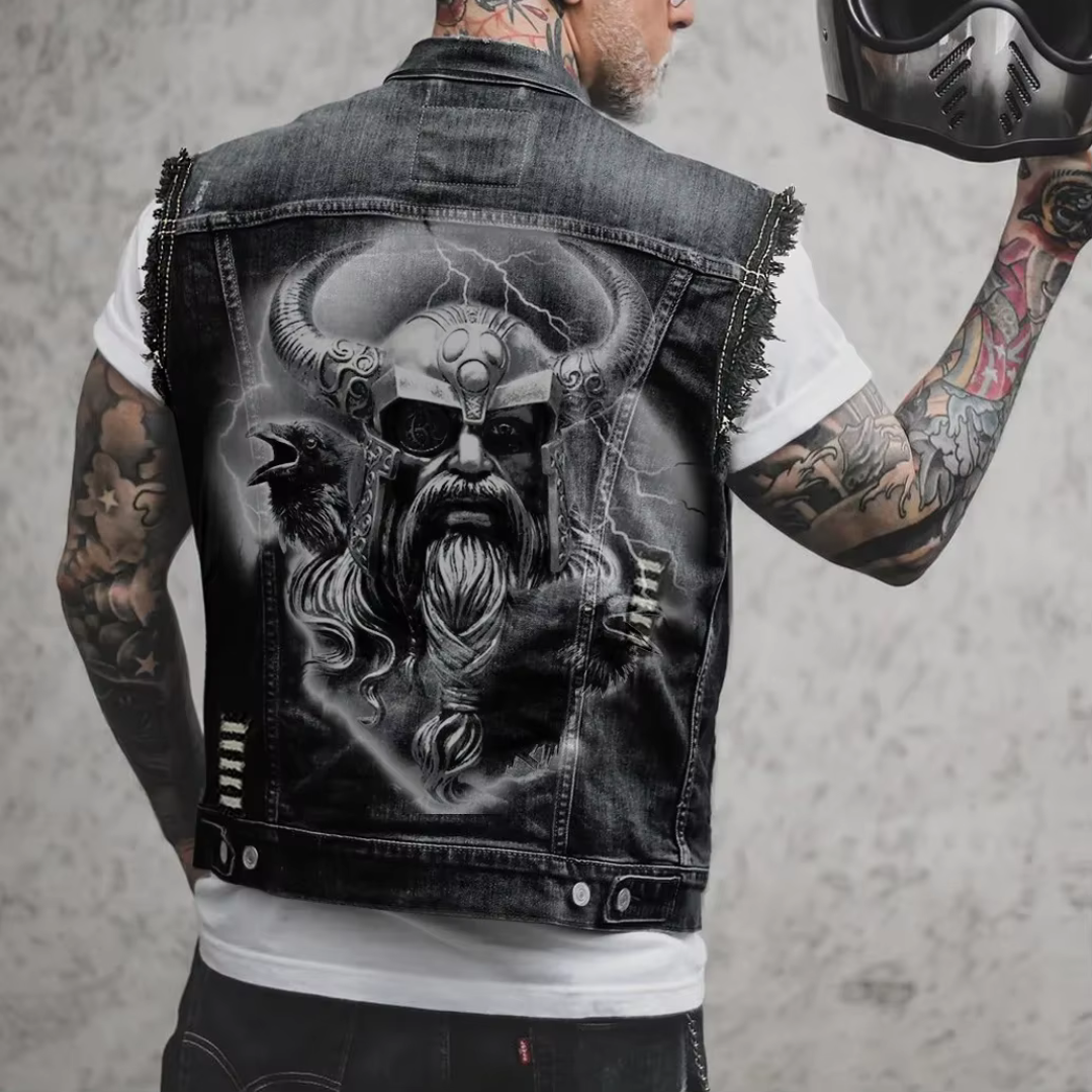 Stijlvol Hoymans mouwloos heren denim vest met reguliere pasvorm. Trendy casual mode voor herfst en winter.