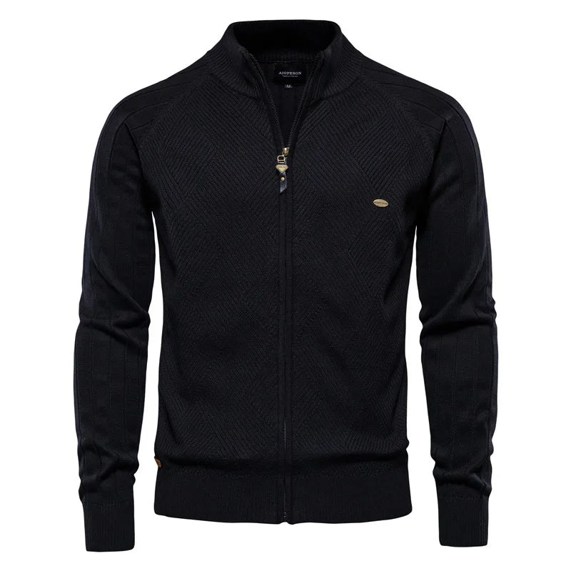 Heren gebreid vest met rits, comfortabel en stijlvol, ideaal voor casual dagelijks gebruik in de winter.