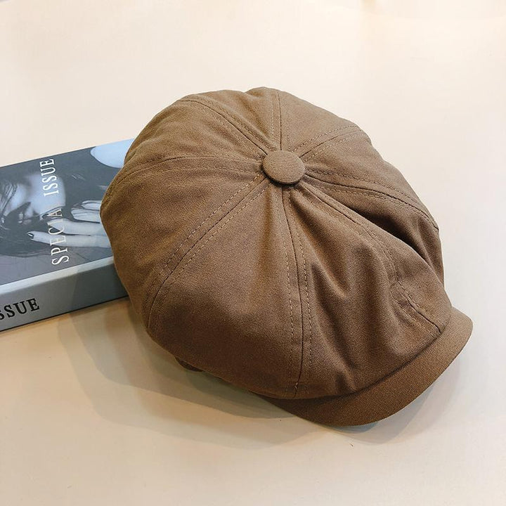 Bruine heren retro baret flatcap, een tijdloos hoofddeksel voor klassieke herenmode.