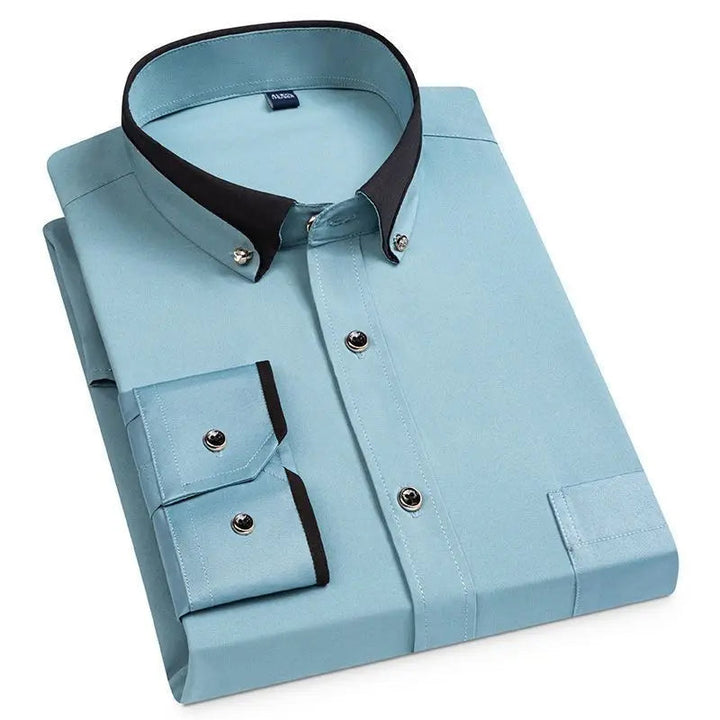 Hoymans heren slim fit overhemd, strijkvrij en stretch, ideaal voor zakelijke en formele kleding.