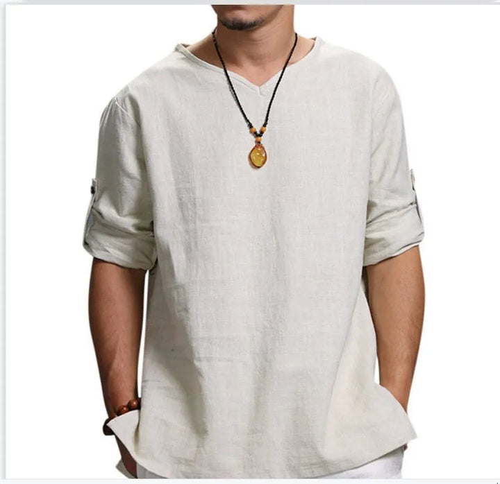 Heren T-shirt met 3/4 mouw, comfortabel en stijlvol, ideaal voor een casual look.