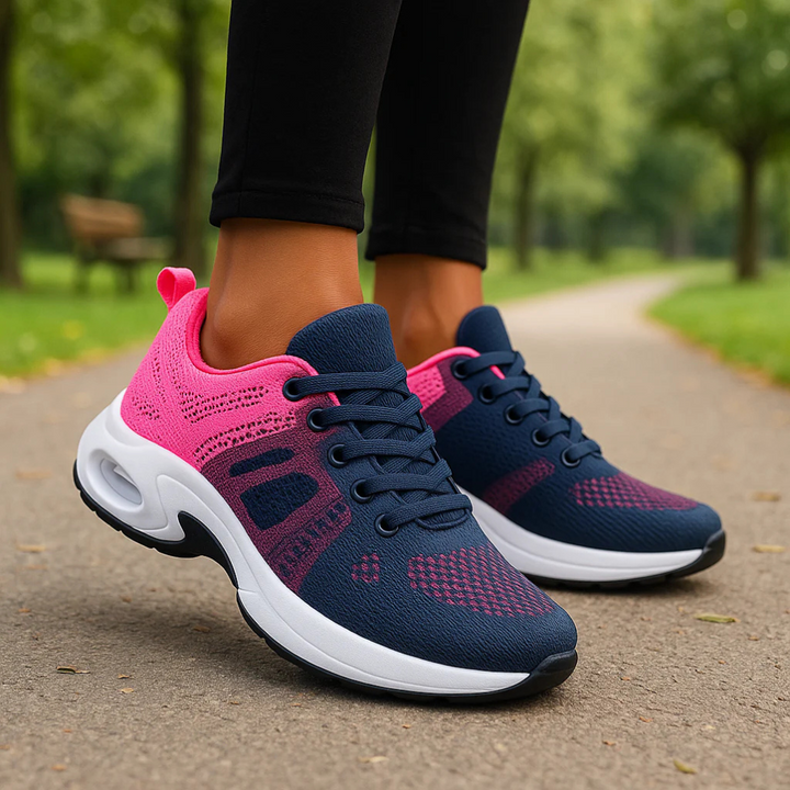 Dames orthopedische lichtgewicht wandelschoenen met ademend mesh voor dagelijks comfort en een sportieve look.
