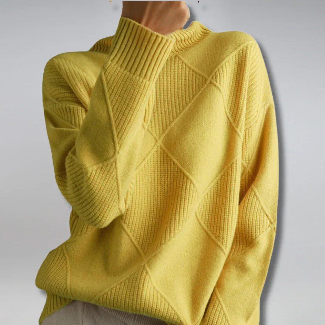 Zachte gebreide dames coltrui, ideaal voor winterkleding. Comfortabel en modieus, perfect voor dagelijkse mode.