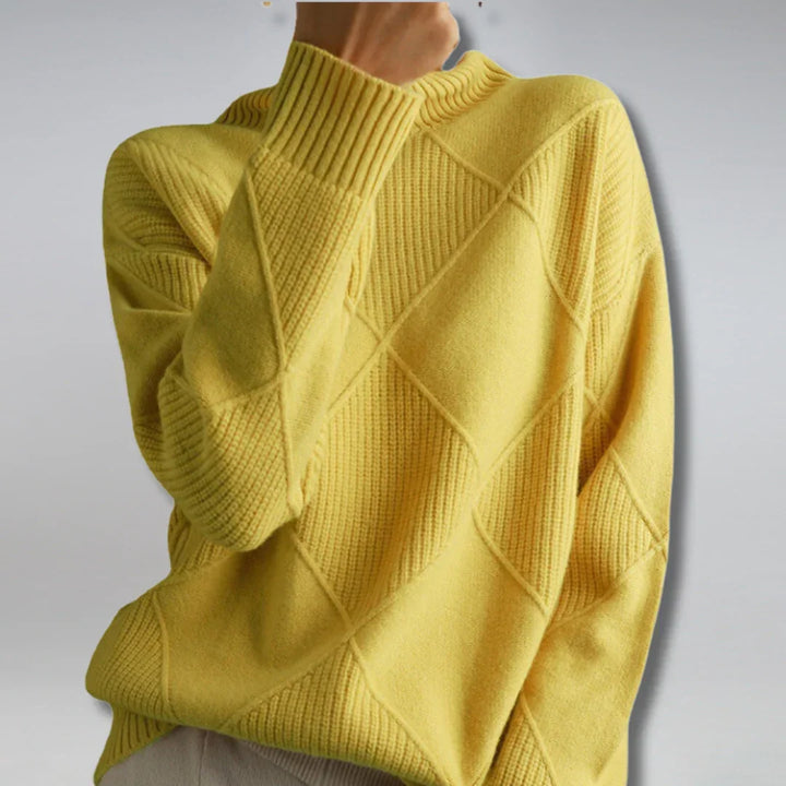 Zachte gebreide dames coltrui, ideaal voor winterkleding. Comfortabel en modieus, perfect voor dagelijkse mode.