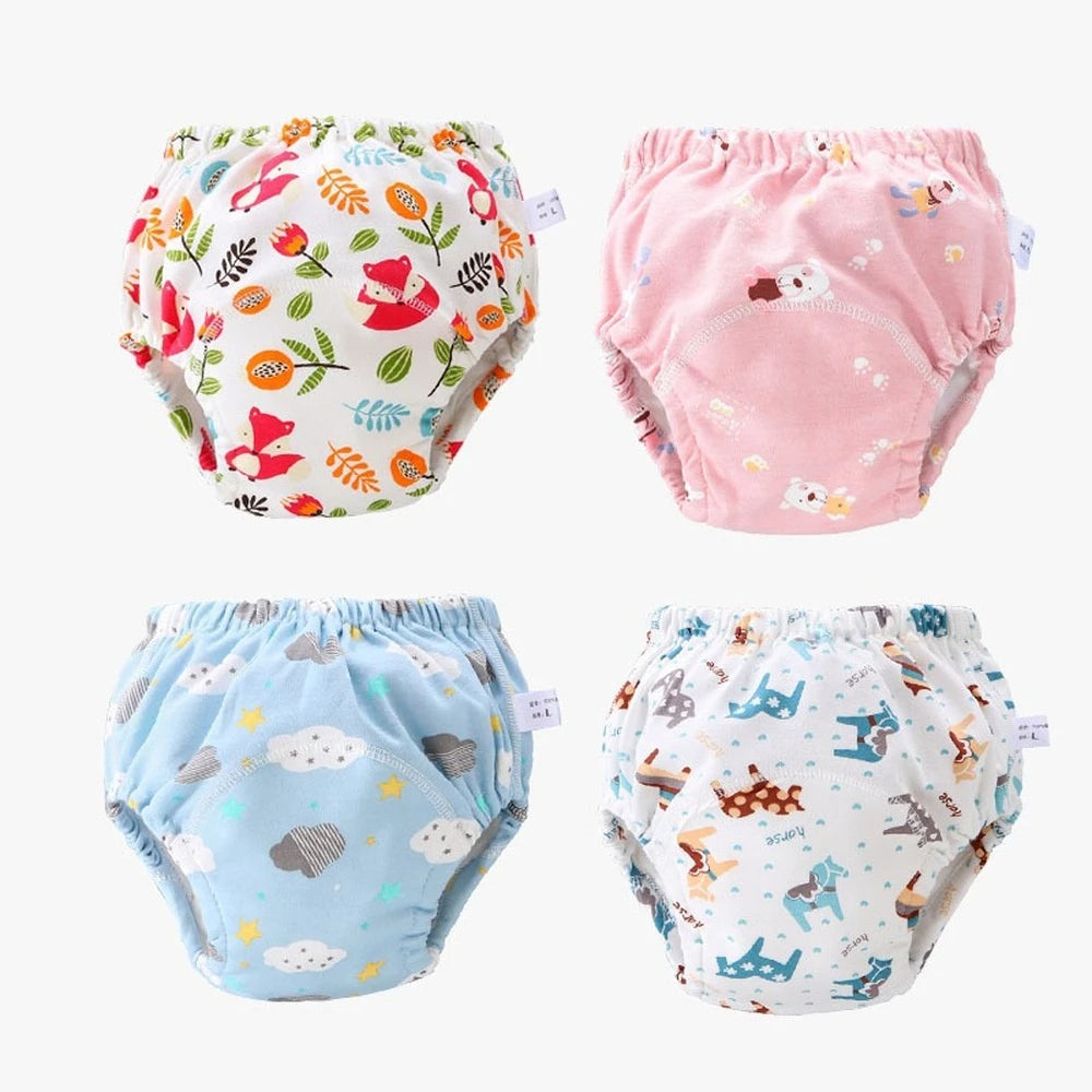 Herbruikbare baby luierbroek met 6 lagen absorptie, waterdicht & milieuvriendelijk.