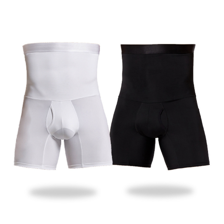Heren compressiebroek zwart voor bovenbenen & middel ondersteuning. Ideaal voor fitness.