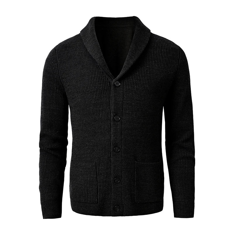Heren warm merinowol vest, gebreid met knopen, slimfit model.