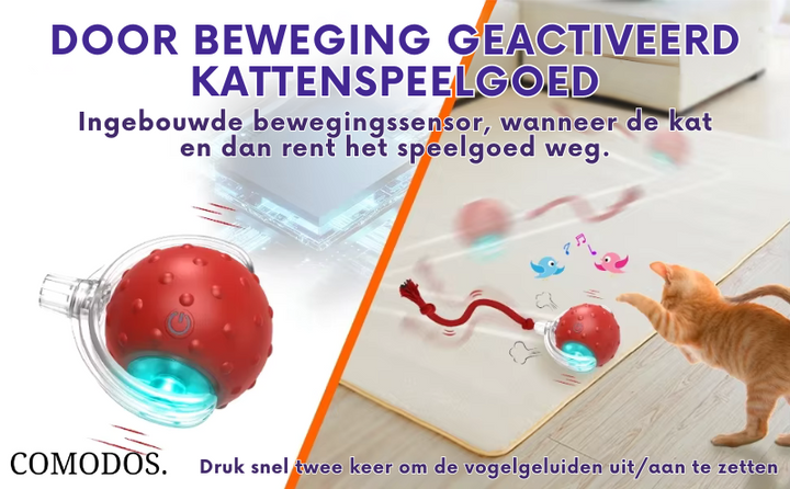 Actief kattenspeelgoed voor alle katten, stimuleert jachtinstinct en bevordert beweging.