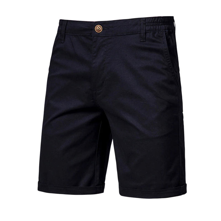 Heren korte broek in lichte stof, ideaal voor zomerse dagen. Stijlvol en comfortabel voor herenkleding.