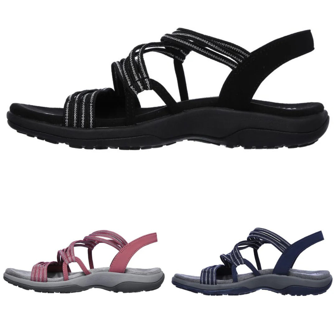 Orthopedische dames sandalen, comfortabele schoenen voor gezonde voeten en een trendy uitstraling.