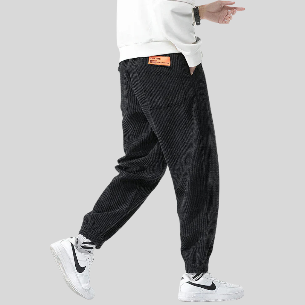 Stijlvolle heren corduroy broek met wijde pijpen, casual en comfortabel, geschikt voor streetwear en ontspannen momenten.