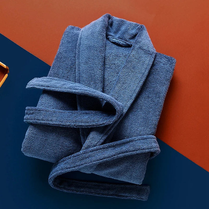 Zachte heren fleece badjas, extra lang voor ultieme warmte en comfort. Perfecte huisjas.