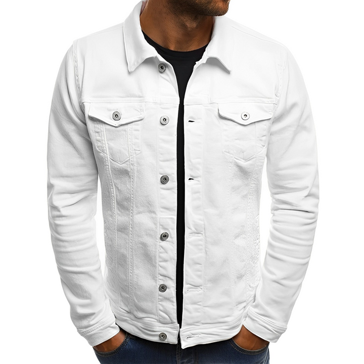 Modieus oversized heren spijkerjack, perfecte zomerjas voor een casual outfit.