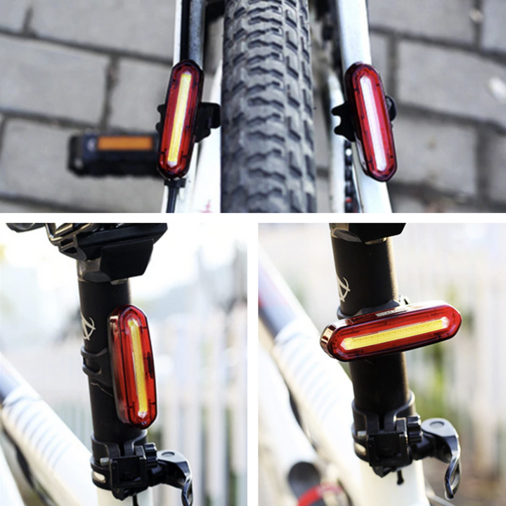 Essentieel universeel LED achterlicht voor fiets. Oplaadbaar, afneembaar en waterdicht. Verbeterd je zichtbaarheid.