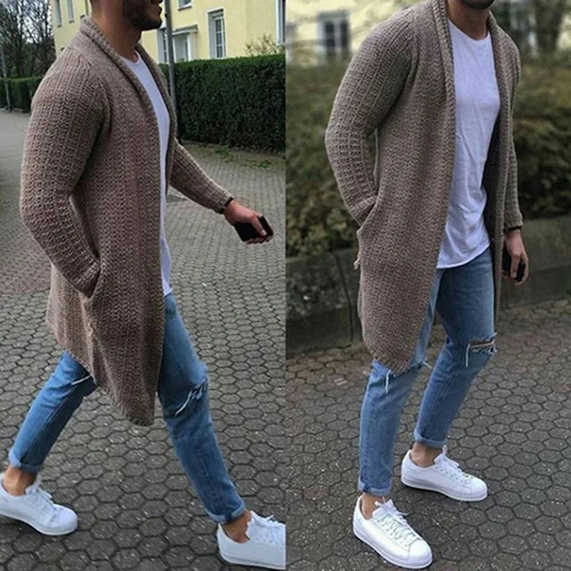Heren lang slimfit vest, stijlvol en modern, ideaal voor wintermode.