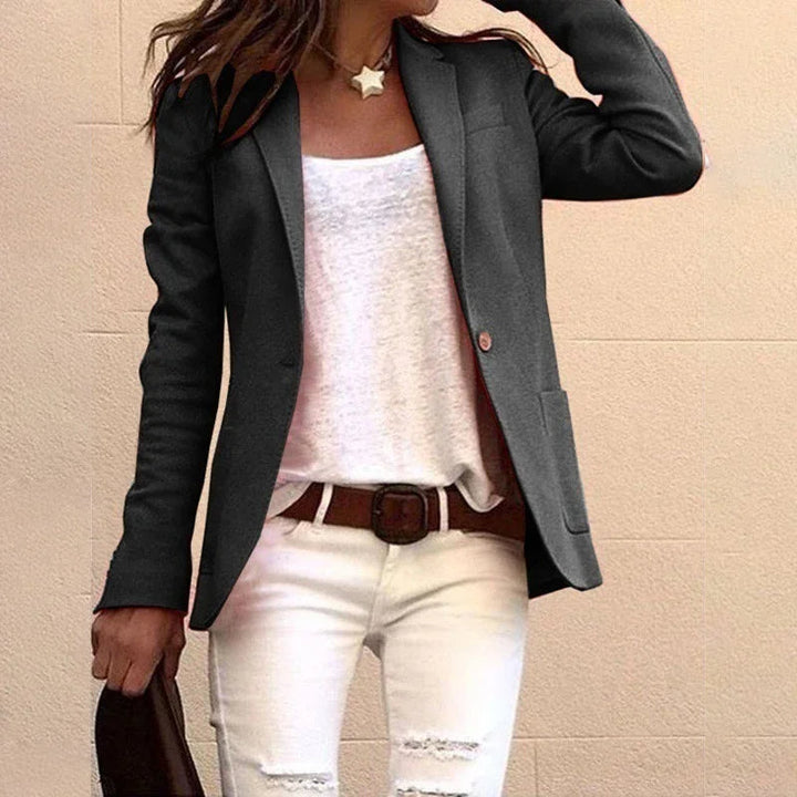 Hoymans dames slim fit blazer, elegant en zakelijk, perfect voor kantoor en casual gebruik. Trendy jasje.