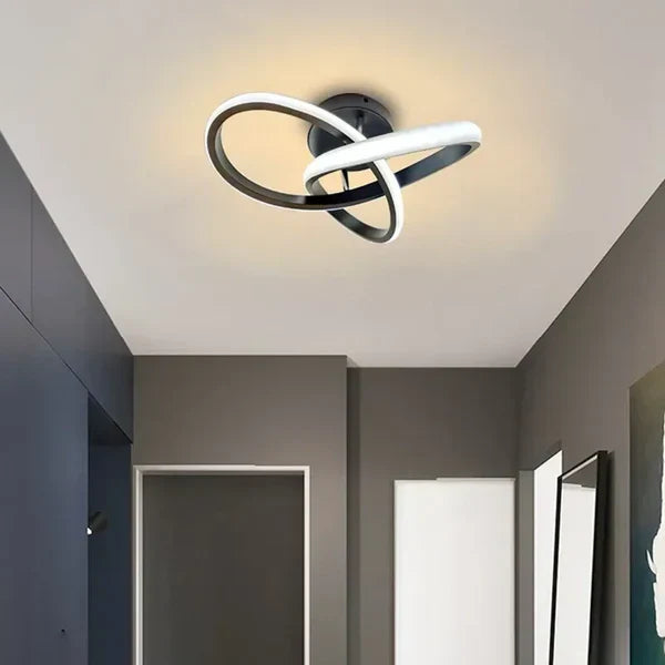 Moderne LED plafondlamp met dubbel ringontwerp 'Twilight Rings'. Energiezuinige en stijlvolle verlichting.