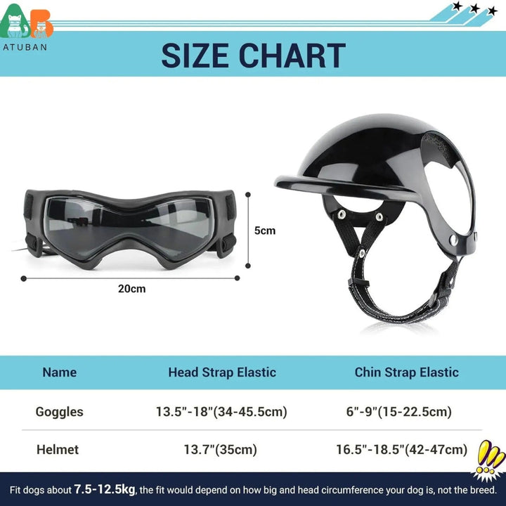 Bescherm je hond met de RiderPaw helm en bril. Comfort en ultieme veiligheid tijdens elke motorrit of reis.
