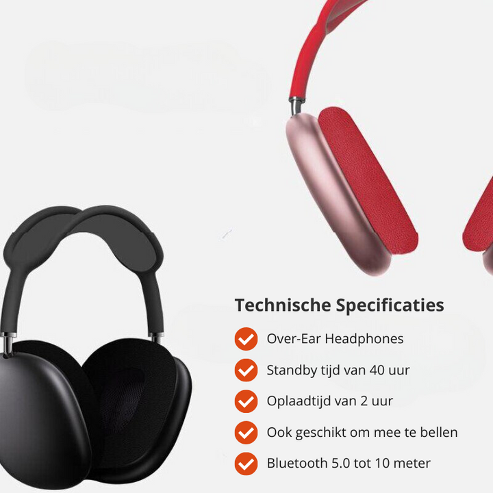 Comfortabele on-ear draadloze bluetooth koptelefoon, ideaal voor langdurig luisterplezier en multimedia.