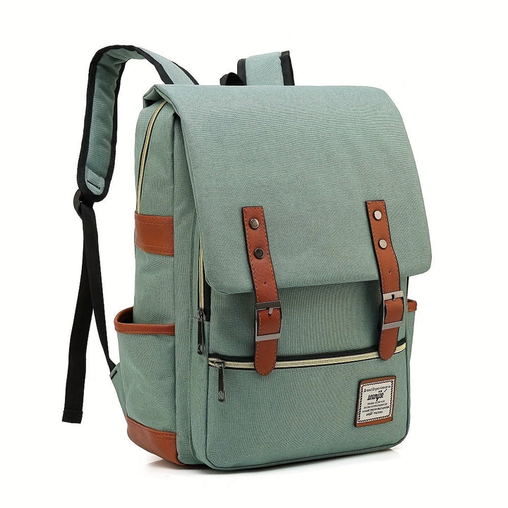 Unisex waterdichte laptop rugzak met groot compartiment voor werk en reizen, zwart.