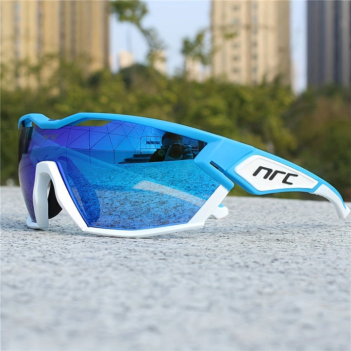 Polycarbonaat sportbril, unisex, met 3 lenzen. Ideaal voor fietsen, hardlopen en outdooractiviteiten, biedt UV-bescherming.