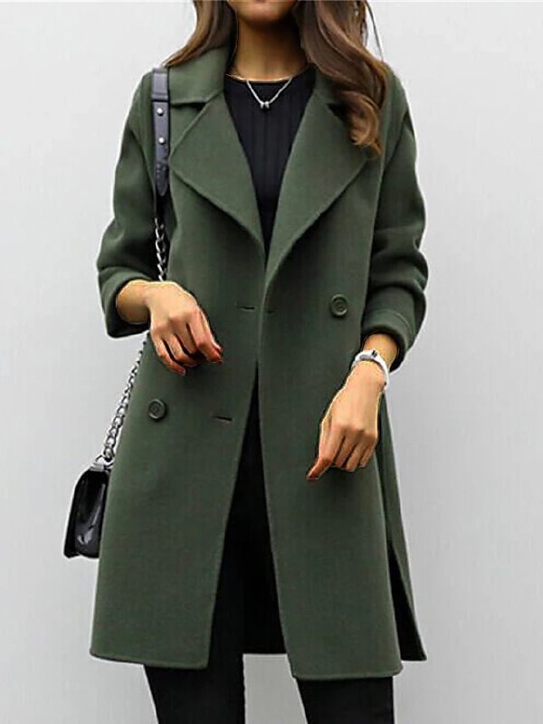 Elegante getailleerde dames winterjas 'Aurelia' van wolmix met hoge kraag. Perfecte bovenkleding voor vrouwen.