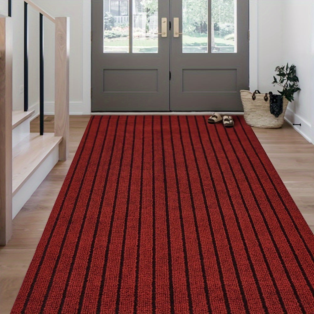 Moderne loper met elegant strepenpatroon, wasbaar, antislip, ideaal voor elke inrichting.