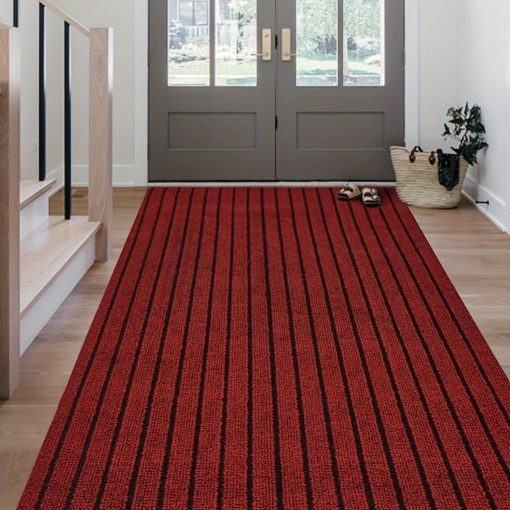 Moderne loper met elegant strepenpatroon, wasbaar, antislip, ideaal voor elke inrichting.
