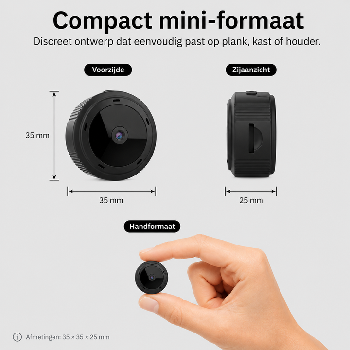 Innovatieve mini WiFi beveiligingscamera 1080P met infrarood nachtzicht voor heldere beelden dag en nacht.