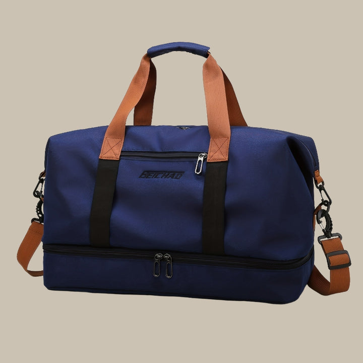 Stijlvolle heren weekendtas, perfect voor korte trips. Robuuste duffelbag met veel opbergruimte.
