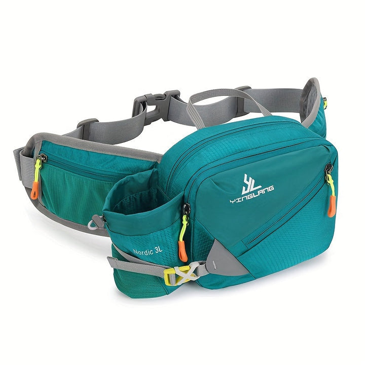 Nylon sport heuptas met waterfleshouder. Praktisch voor elke sportactiviteit, van wandelen tot rennen.