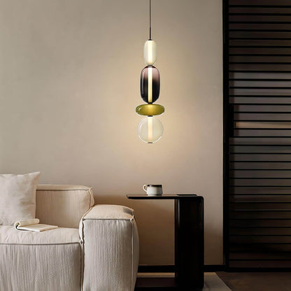Moderne Hanglamp met Gekleurd Glas