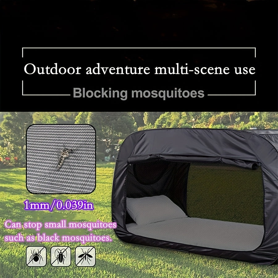 Comfortabel opvouwbaar tentbed CozyNest, essentieel voor privacy in een studentenkamer of gedeelde ruimte.