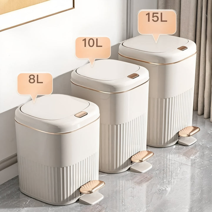 Hygiënische pedaalemmer met modern design voor keuken, badkamer of kantoor. Beschikbaar in diverse maten.