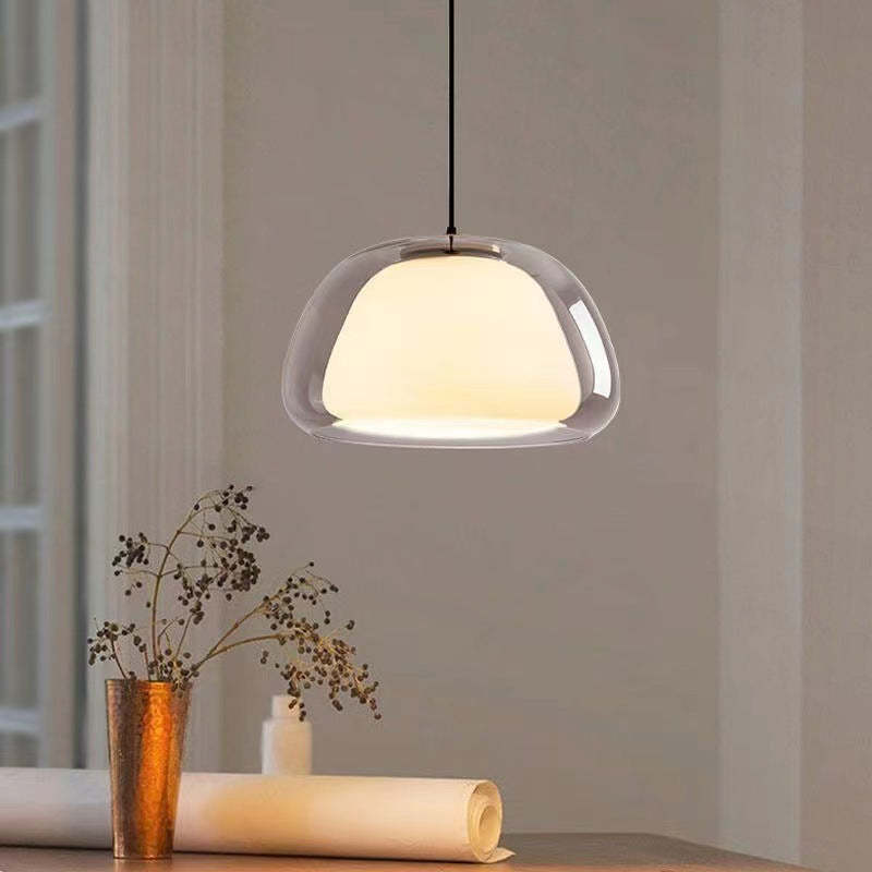 Design plafondlamp, jelly vorm, transparante glazen kap; perfect voor moderne interieurs.