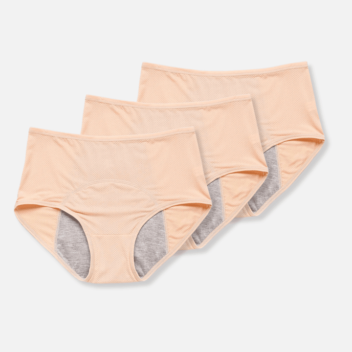 Zacht en comfortabel lekvrij dames menstruatie ondergoed, 3-pack voor langdurig gebruik.