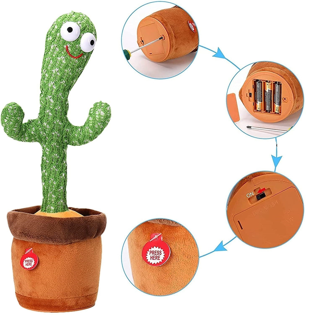Zachte dansende en zingende cactus knuffel, interactief speelgoed voor kinderen en peuters. Grappig vermaak.