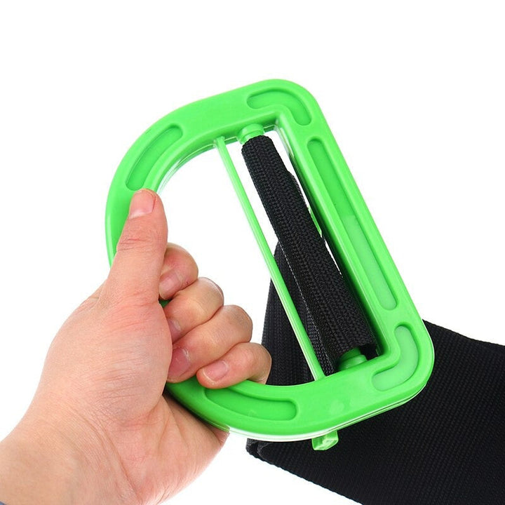 Ergonomische tilband, ontworpen voor rugbescherming bij het verplaatsen van zware huishoudelijke artikelen.