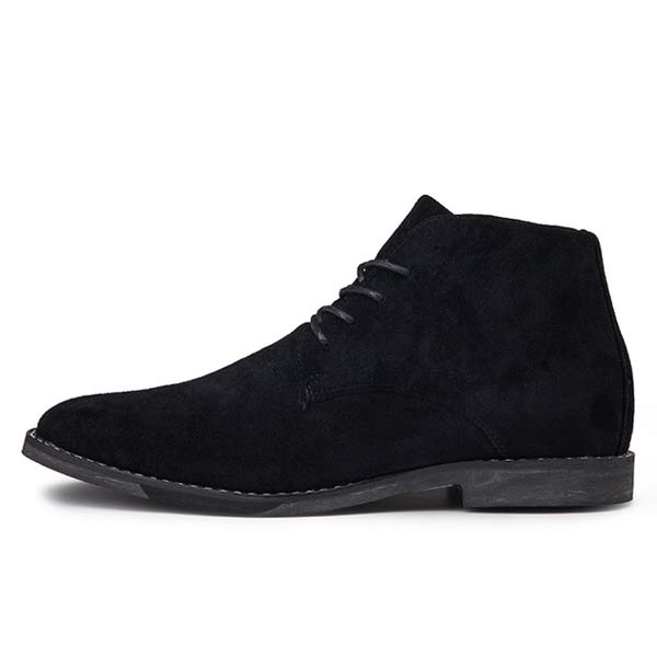 Khaki halfhoge herenschoen, UrbanStride Classic, met veters voor een tijdloze stijl.