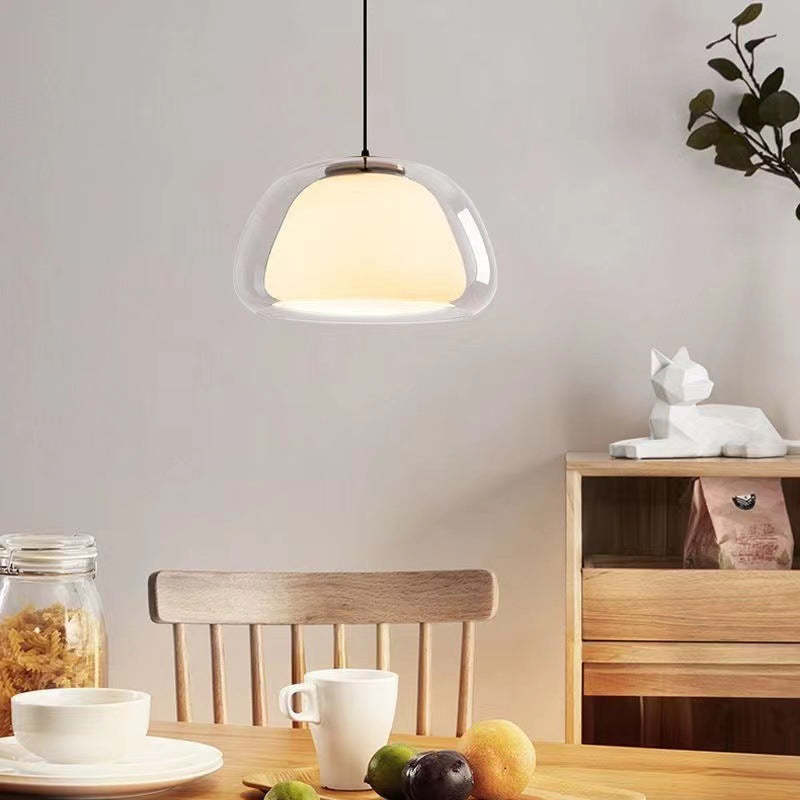 Elegante glazen hanglamp met unieke jelly design, ideaal voor woonkamer verlichting.