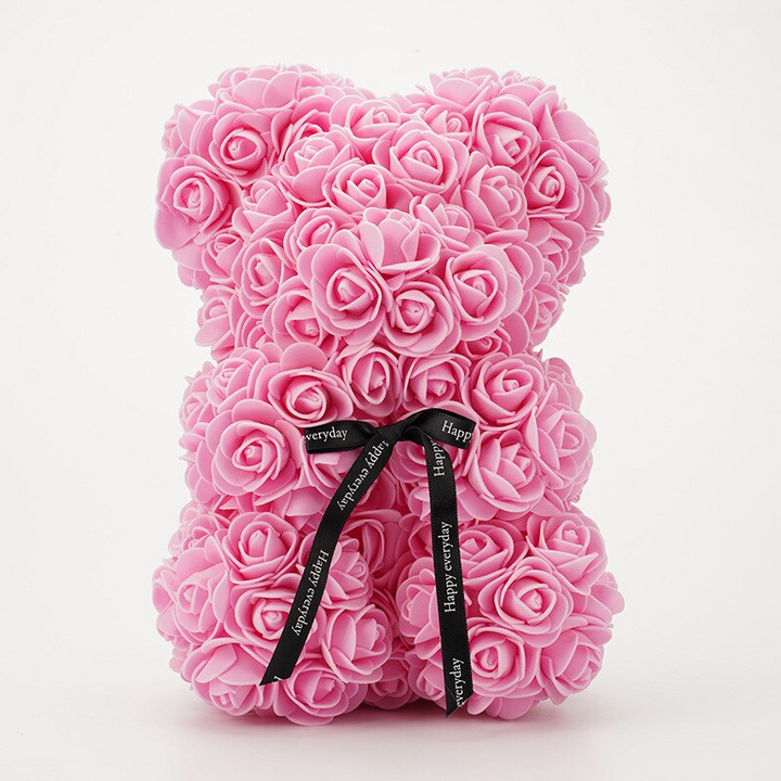 Deze unieke liefdesbeer met rozen is het ideale romantische cadeau, perfect voor speciale momenten.