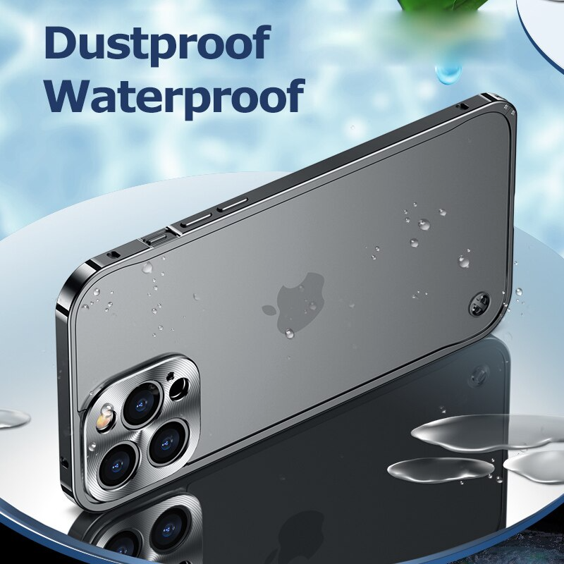 Beschermende stalen telefoonhoes voor iPhone 11/12/13/14 met ingebouwde MagSafe functionaliteit.