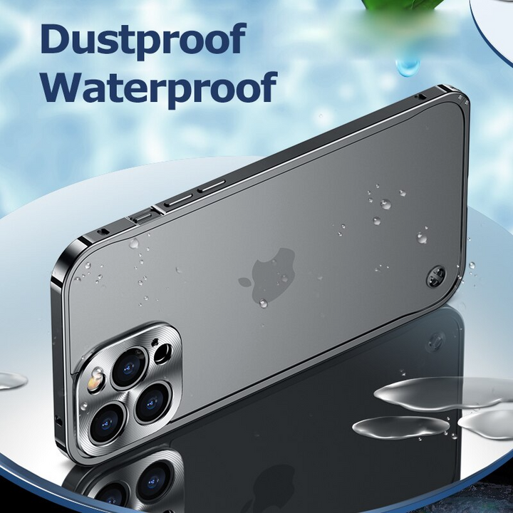 Beschermende stalen telefoonhoes voor iPhone 11/12/13/14 met ingebouwde MagSafe functionaliteit.