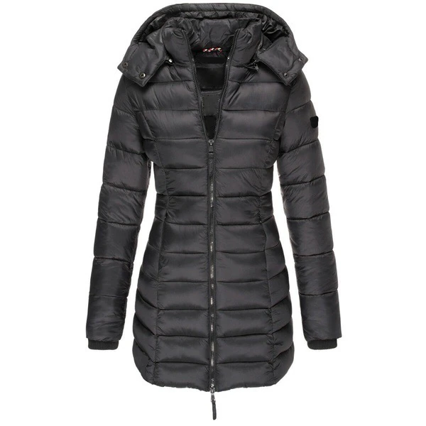 Getailleerde dames winterjas in effen design. Modieuze en warme jas, perfect voor een stijlvolle winterlook.