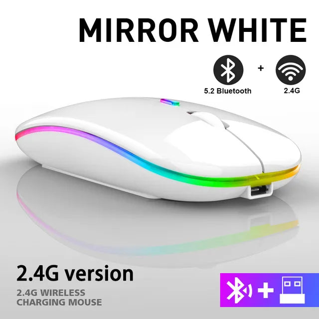 Gaming muis: draadloos, oplaadbaar, met opvallende LED-effecten en ergonomische vorm voor snelle actie.