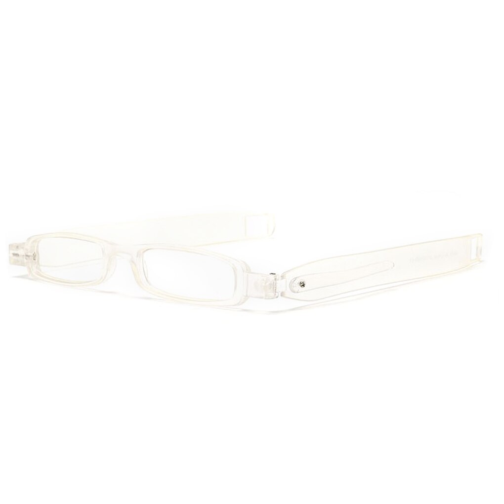 Witte opvouwbare leesbril met anti-kras technologie, unisex, ideaal voor dagelijks leesgemak.