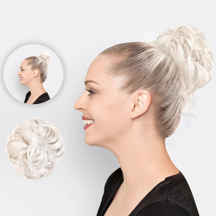 Chique volumeknot met deze synthetische haarextensie scrunchie voor dames.